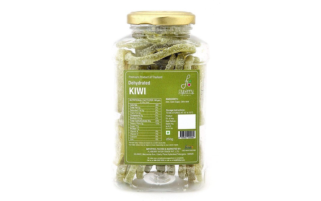 Flyberry Gourmet Dehydrated Kiwi    Plastic Jar  250 grams